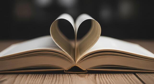 حب القراءة: كتاب مفتوح على هيئة قلب